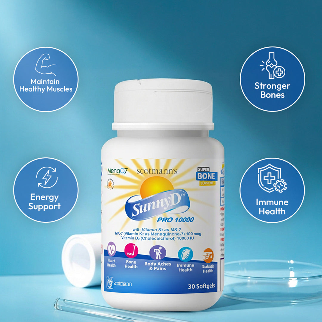 Scotmann’s SunnyD PRO 10000 Vitamin D3 & K2- 30 Softgels