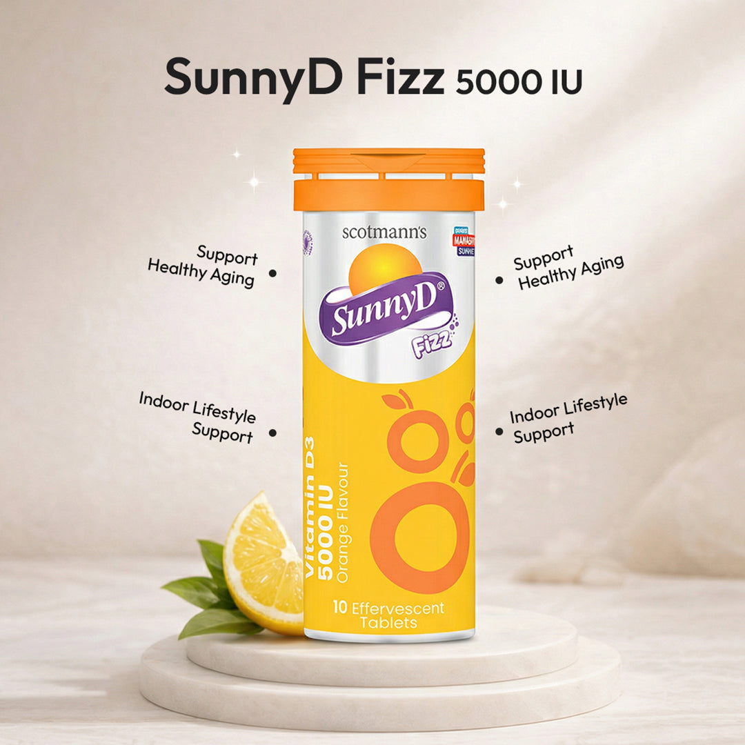 Scotmann’s SunnyD Fizz Vitamin D3 (5,000 IU) – 10 Effervescent Tablets