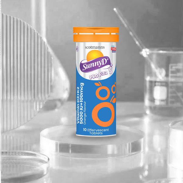 Scotmann’s SunnyD PRO Fizz 5 Vitamin D3 (5,000 IU) + K2 (100 mcg)  – 10 Effervescent Tablets 
