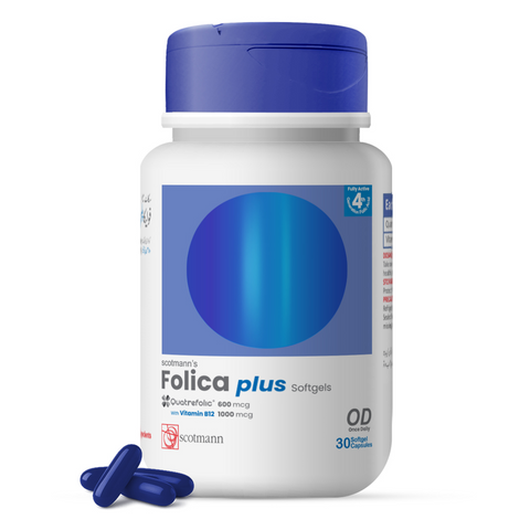 Scotmann’s Folica Plus Quatrefolic & Vitamin B12 - 30 Softgels