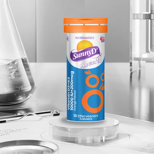 Scotmann’s SunnyD PRO Fizz 10 - Vitamin D3 (10,000 IU) + K2 (200 mcg) - 10 Effervescent Tablets