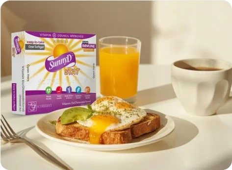 SunnyD Vitamin D3 and K2 oil-based softgels for correcting deficiency