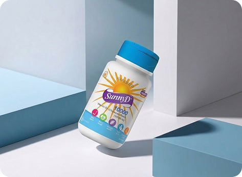 Person taking a vitamin D softgel with a meal to reduce stomach upset