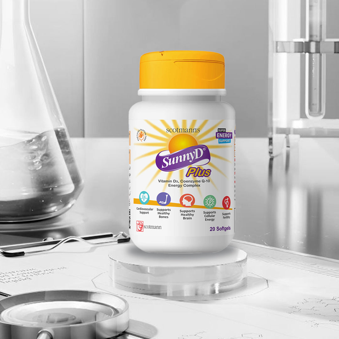 Scotmann’s SunnyD Plus Vitamin D3 & Coenzyme Q10 - 20 Softgels