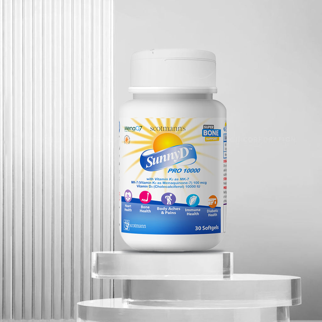 Scotmann’s SunnyD PRO 10000 Vitamin D3 & K2- 30 Softgels