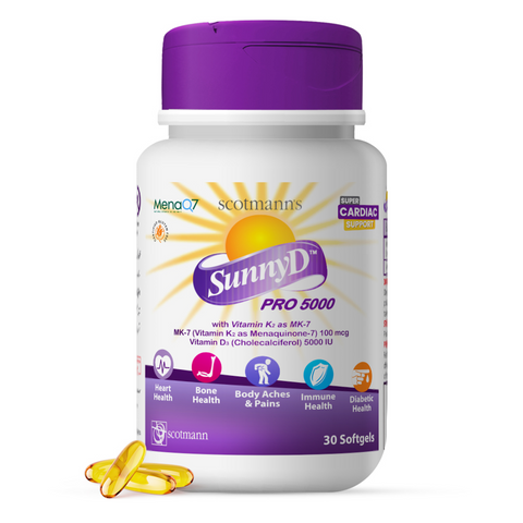 Scotmann’s SunnyD PRO 5000 Vitamin D3 & K2- 30 Softgels