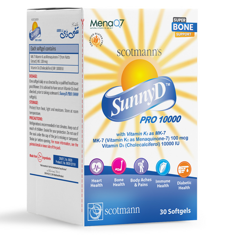 Scotmann’s SunnyD PRO 10000 Vitamin D3 & K2- 30 Softgels