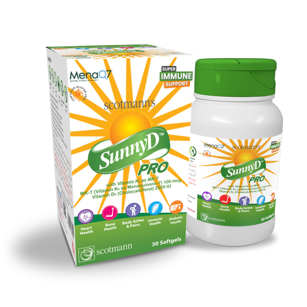 Scotmann’s SunnyD PRO - Vitamin D3 & K2 Softgels