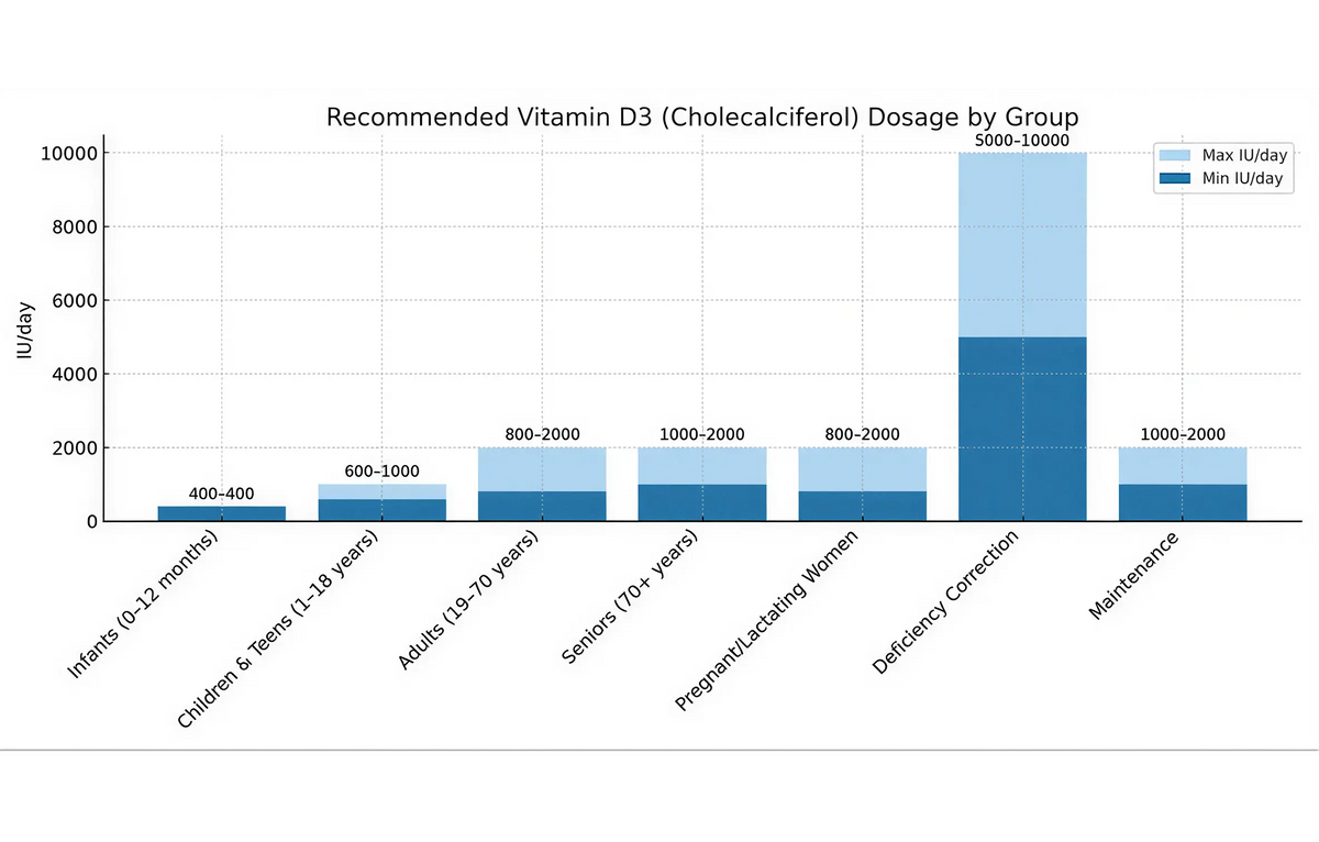 Vitamin D3 (Cholecalciferol) Dosage Chart explained
