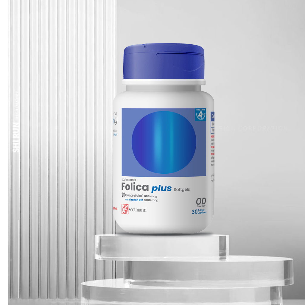 Scotmann’s Folica Plus Quatrefolic & Vitamin B12 - 30 Softgels