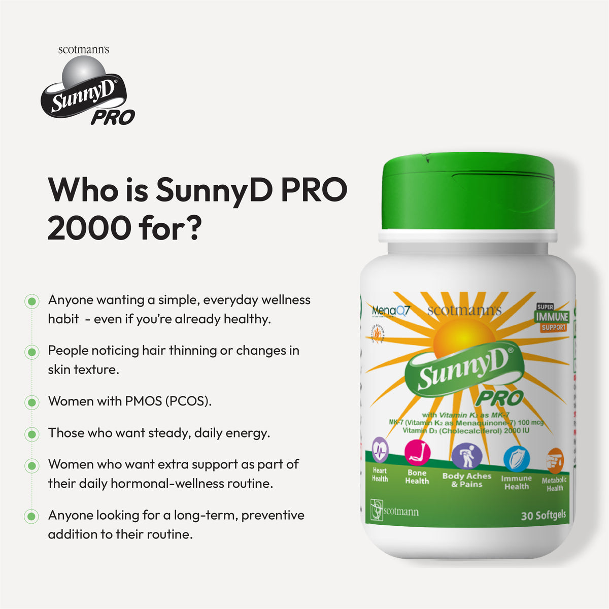 Who can benefit from Sunny D Pro vitamin D3 and K2 softgels